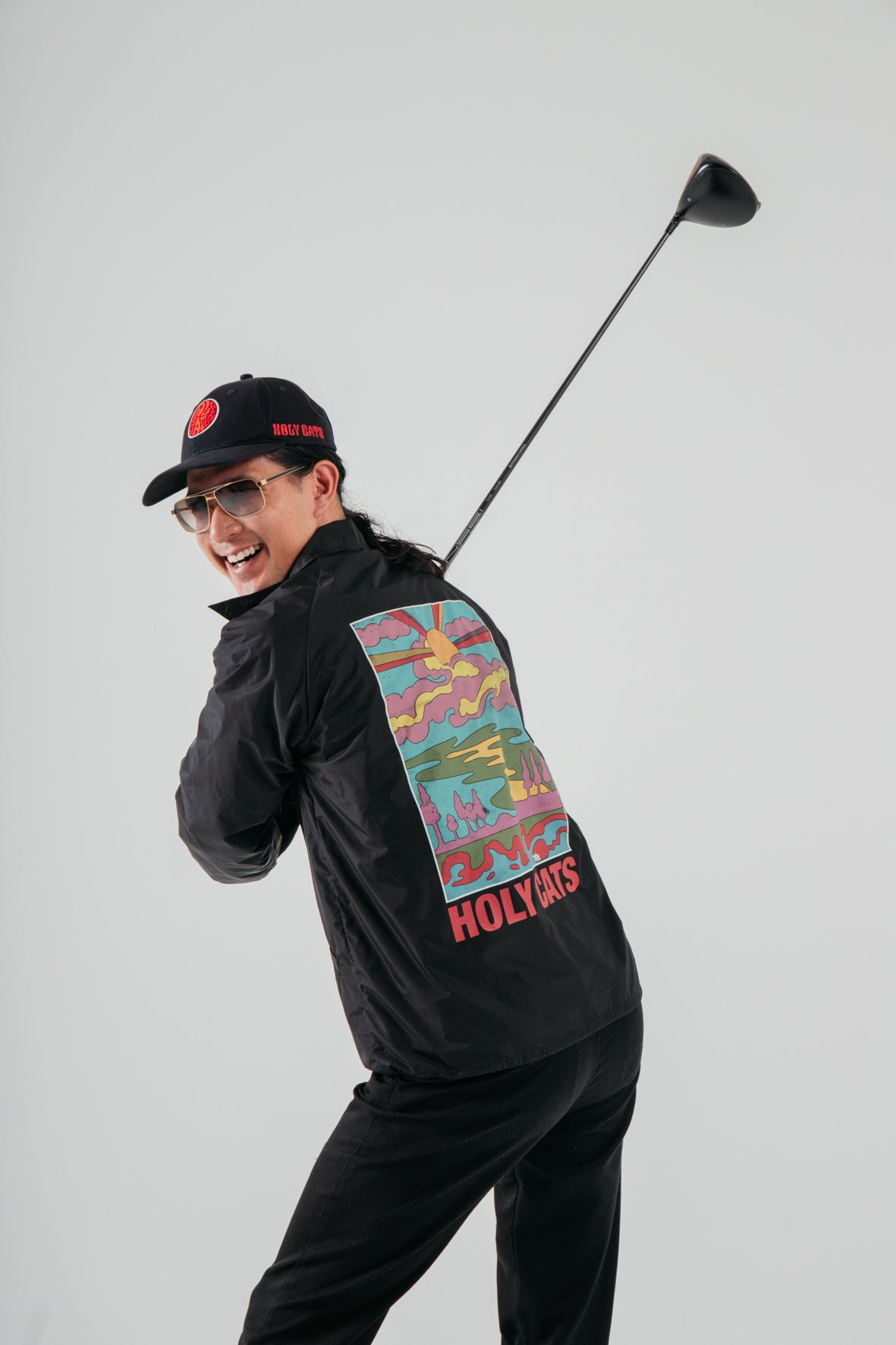 HYPEGOLF ハイプゴルフ　コーチジャケット　ブラックウォッチ　S HC COACH JACKET BLACK – HOLYCATS GOLF